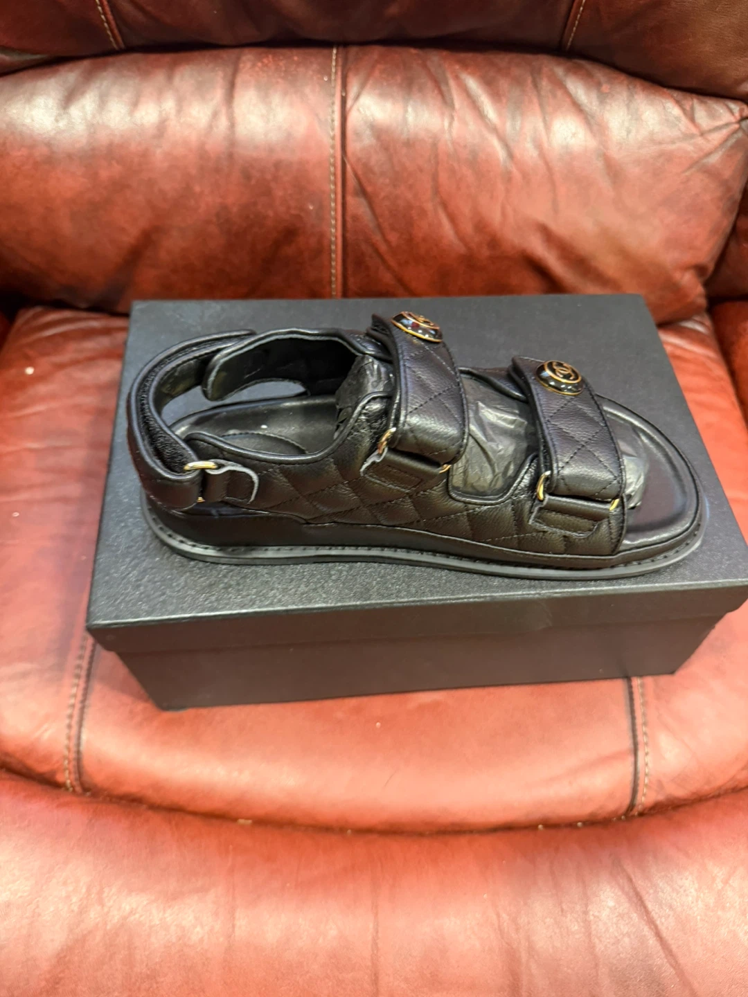 Chanel Black Quilted Leather Sandals - photo 2