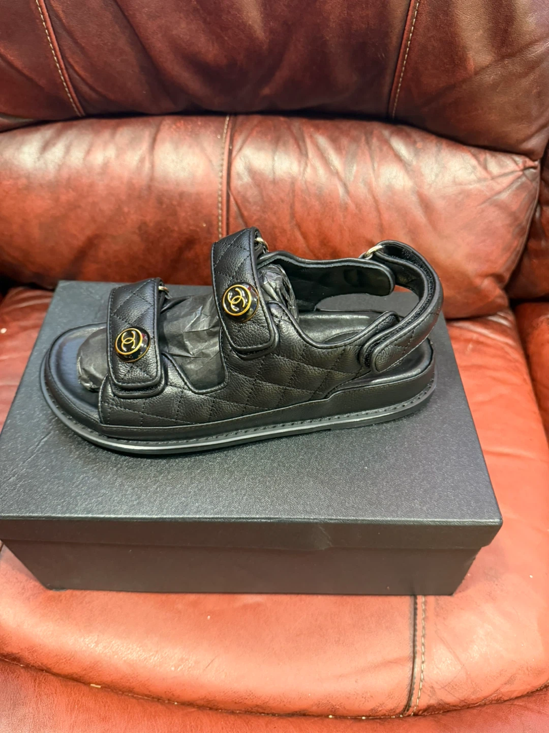 Chanel Black Quilted Leather Sandals - photo 3