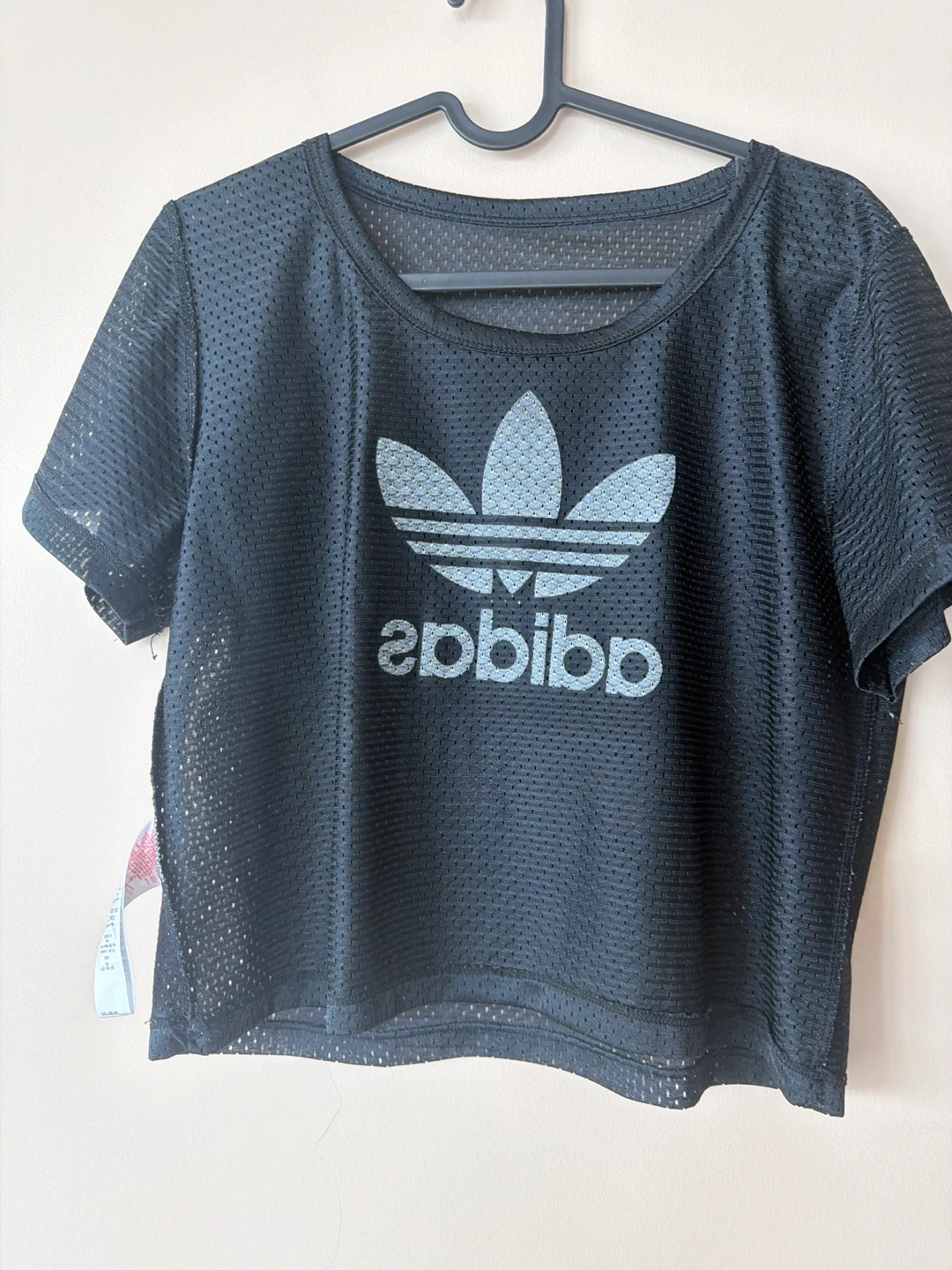 Black Adidas Cropped Mesh T-Shirt - photo 5