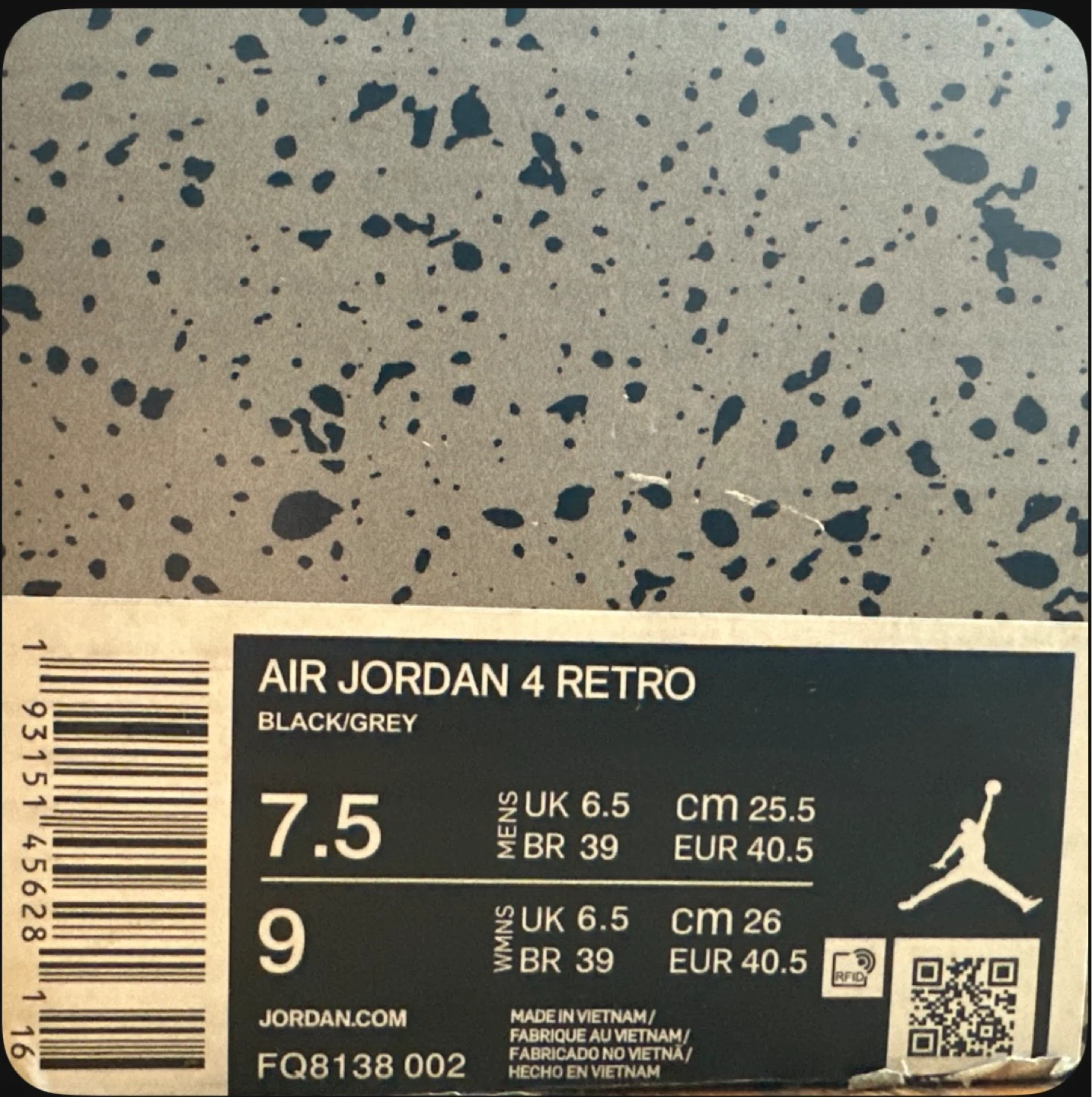 Nike Air Jordan 5 Retro Black/Grey Men's Size 7.5 - photo 5