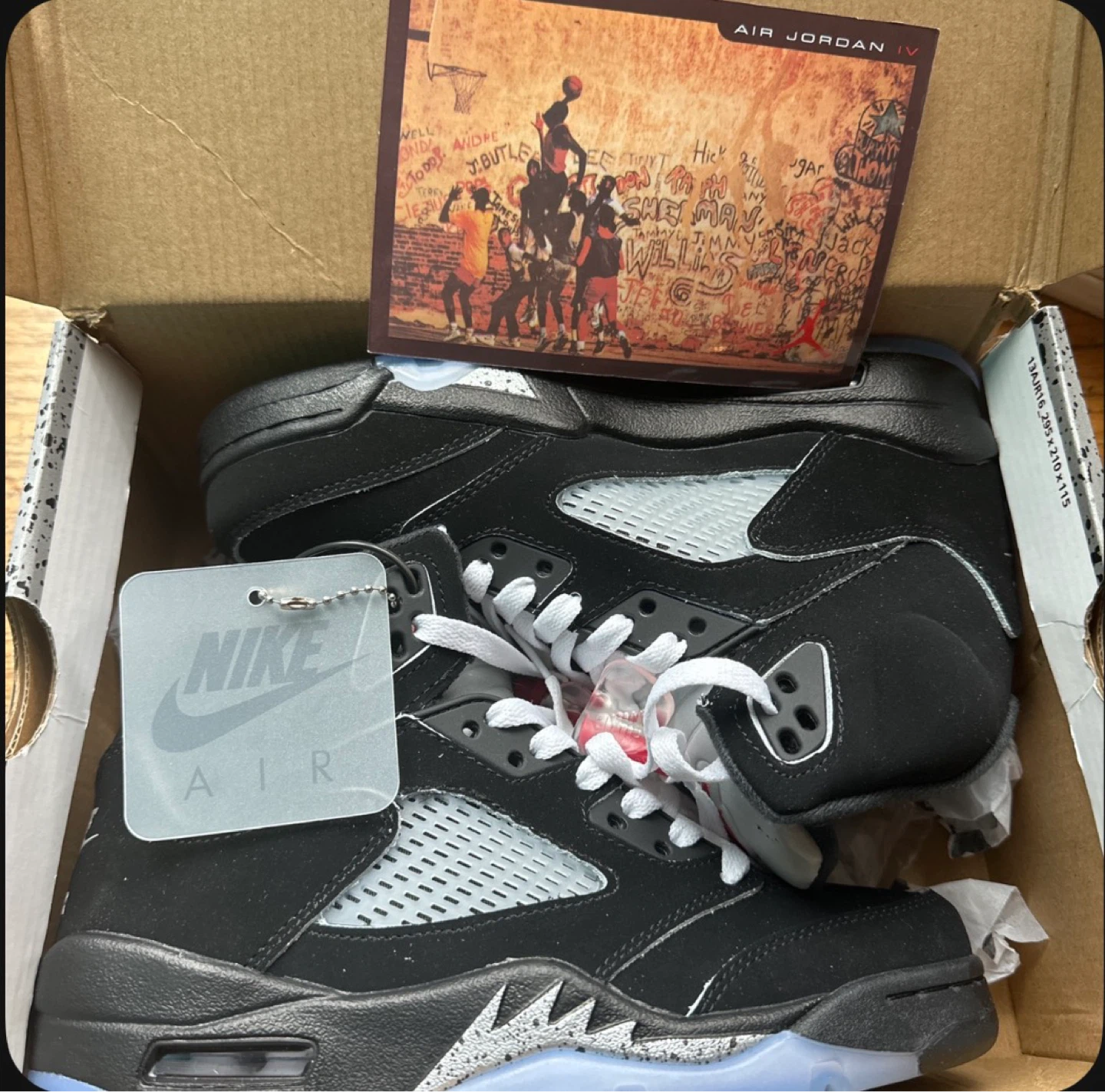 Nike Air Jordan 5 Retro Black/Grey Men's Size 7.5