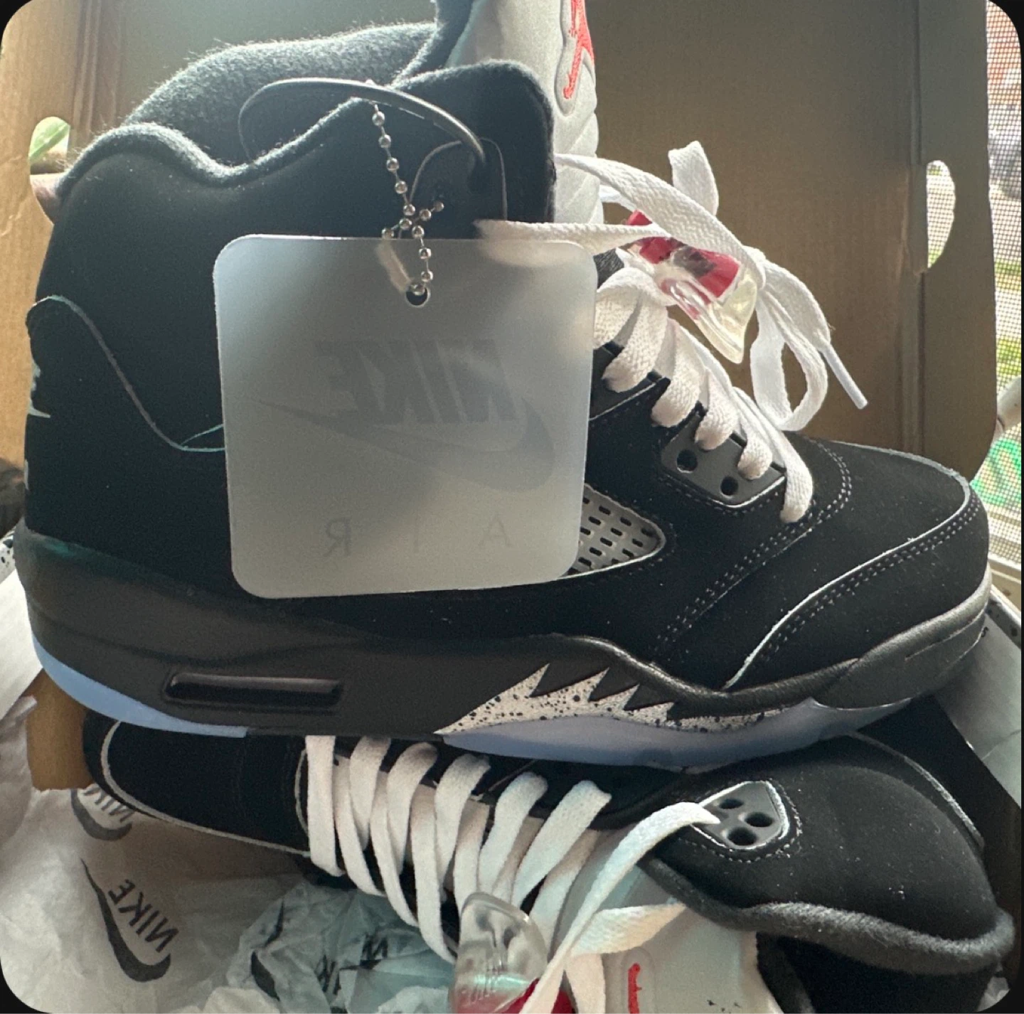 Nike Air Jordan 5 Retro Black/Grey Men's Size 7.5 - photo 3