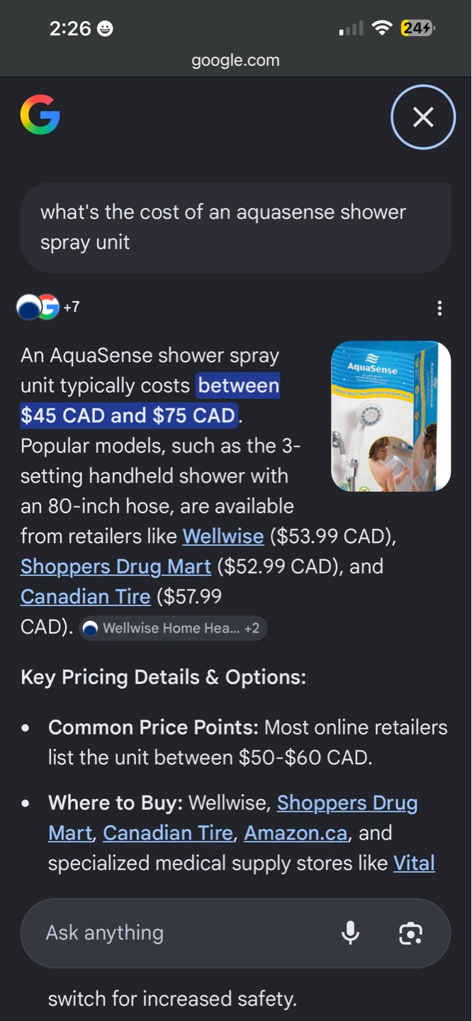 AquaSense Shower Spray with 80" Hose - photo 4