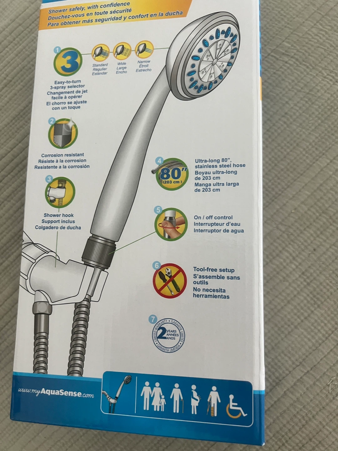 AquaSense Shower Spray with 80" Hose - photo 3