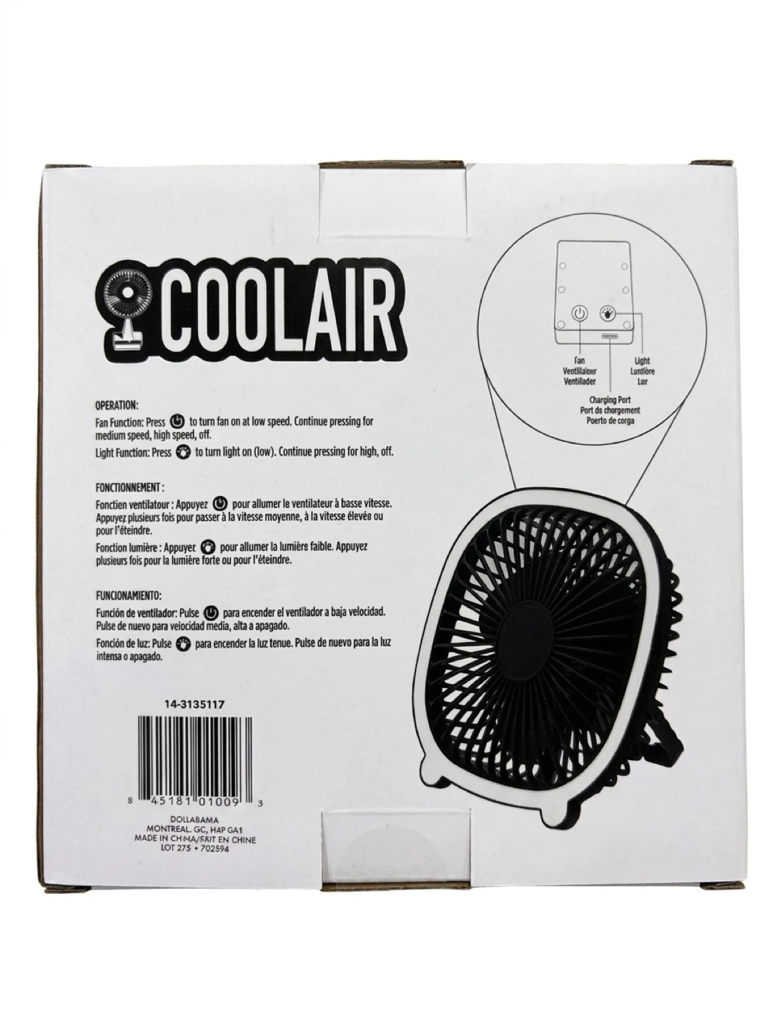 Coolair USB Light Up Fan - photo 3