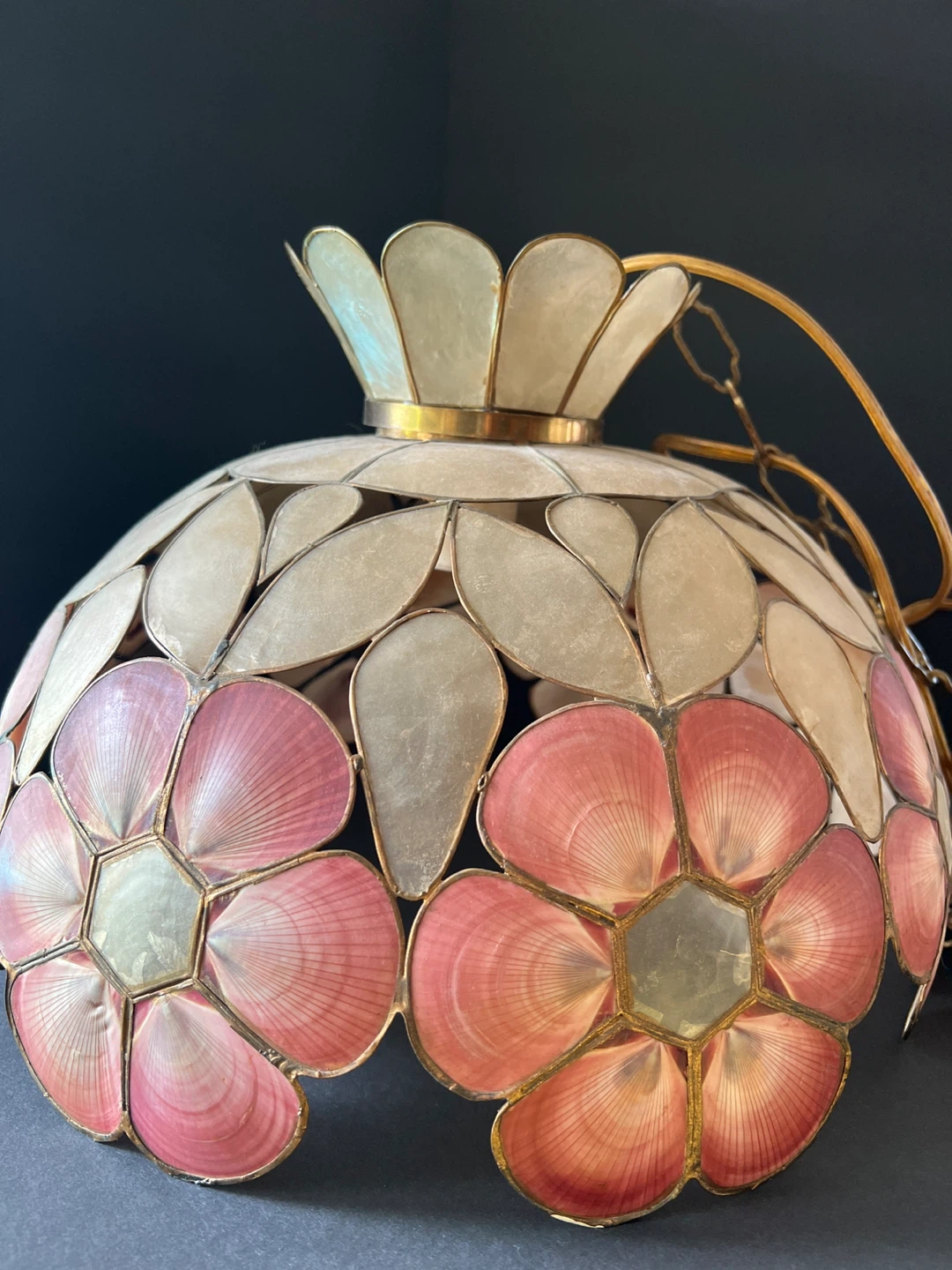 Vintage Shell Chandelier Pendant Light Fixture