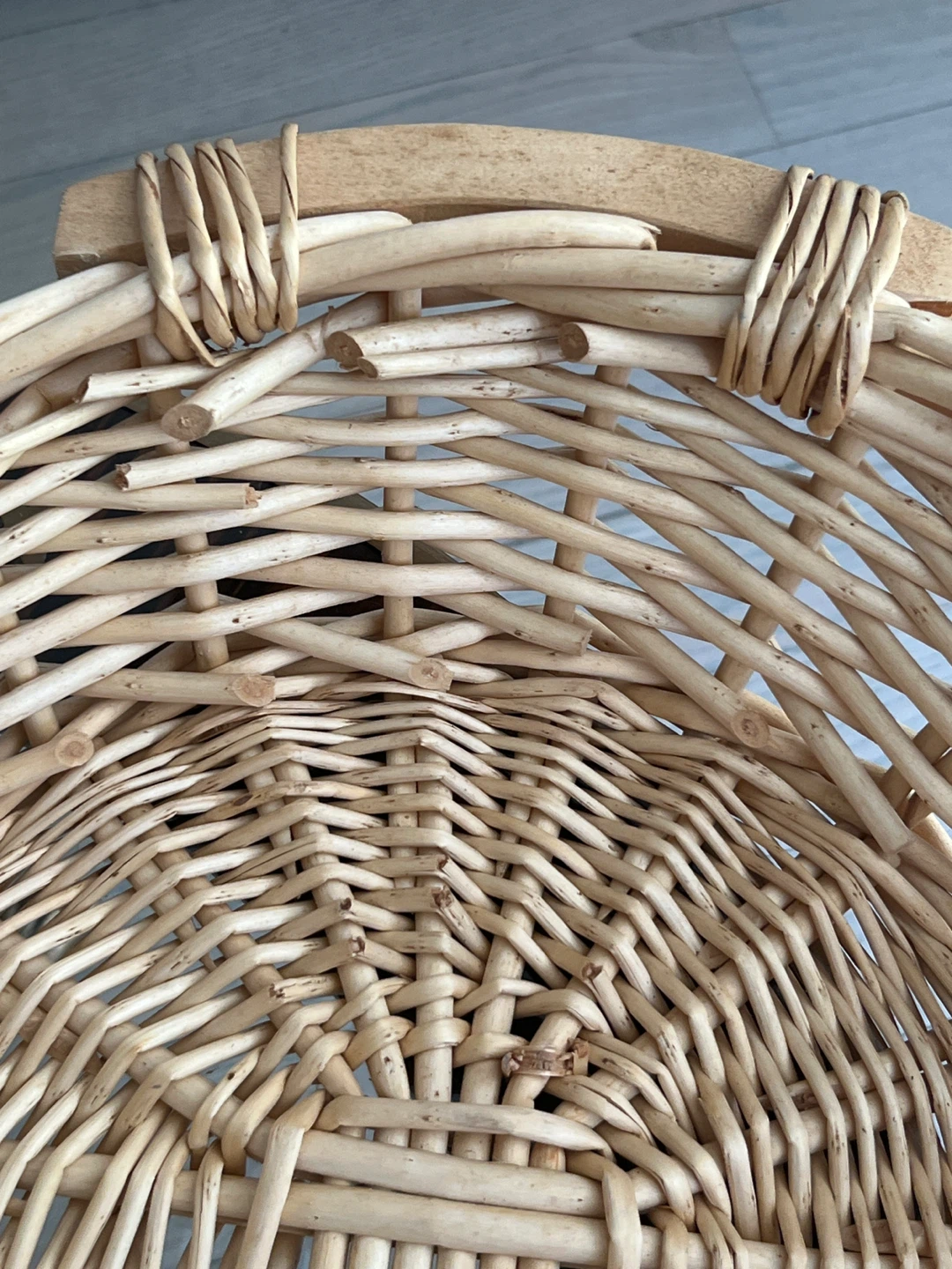 Woven Wicker Basket with Wooden Handles - photo 3