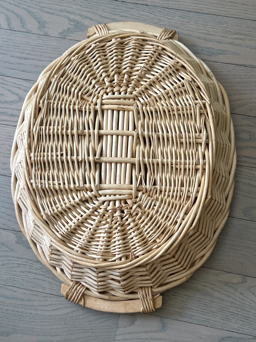 Woven Wicker Basket with Wooden Handles - photo 2