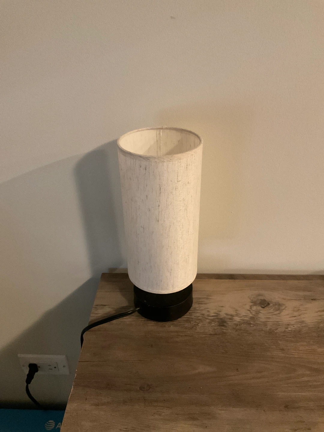 Table Lamp with White Fabric Shade