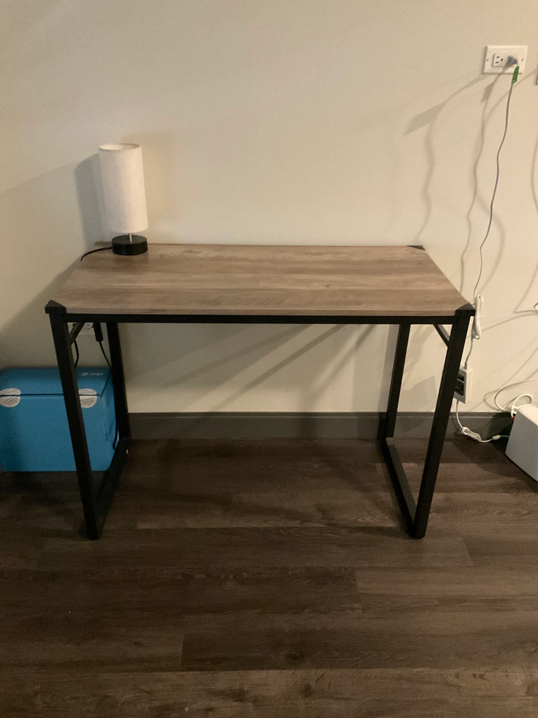 Wooden Desk with Black Frame