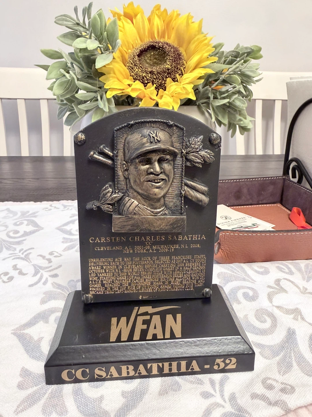 CC Sabathia Limited Edition WFAN Baseball Memorabilia Plaque - photo 5