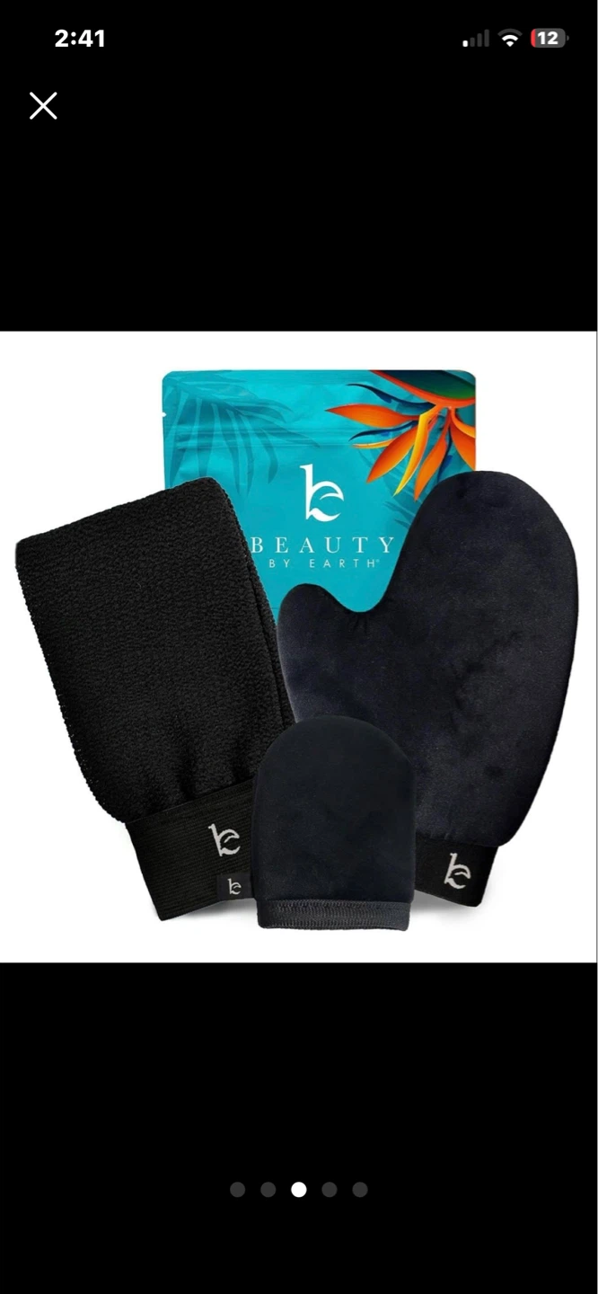 Beauty by Earth Self Tanner Exfoliation & Application Mitt Kit - photo 4
