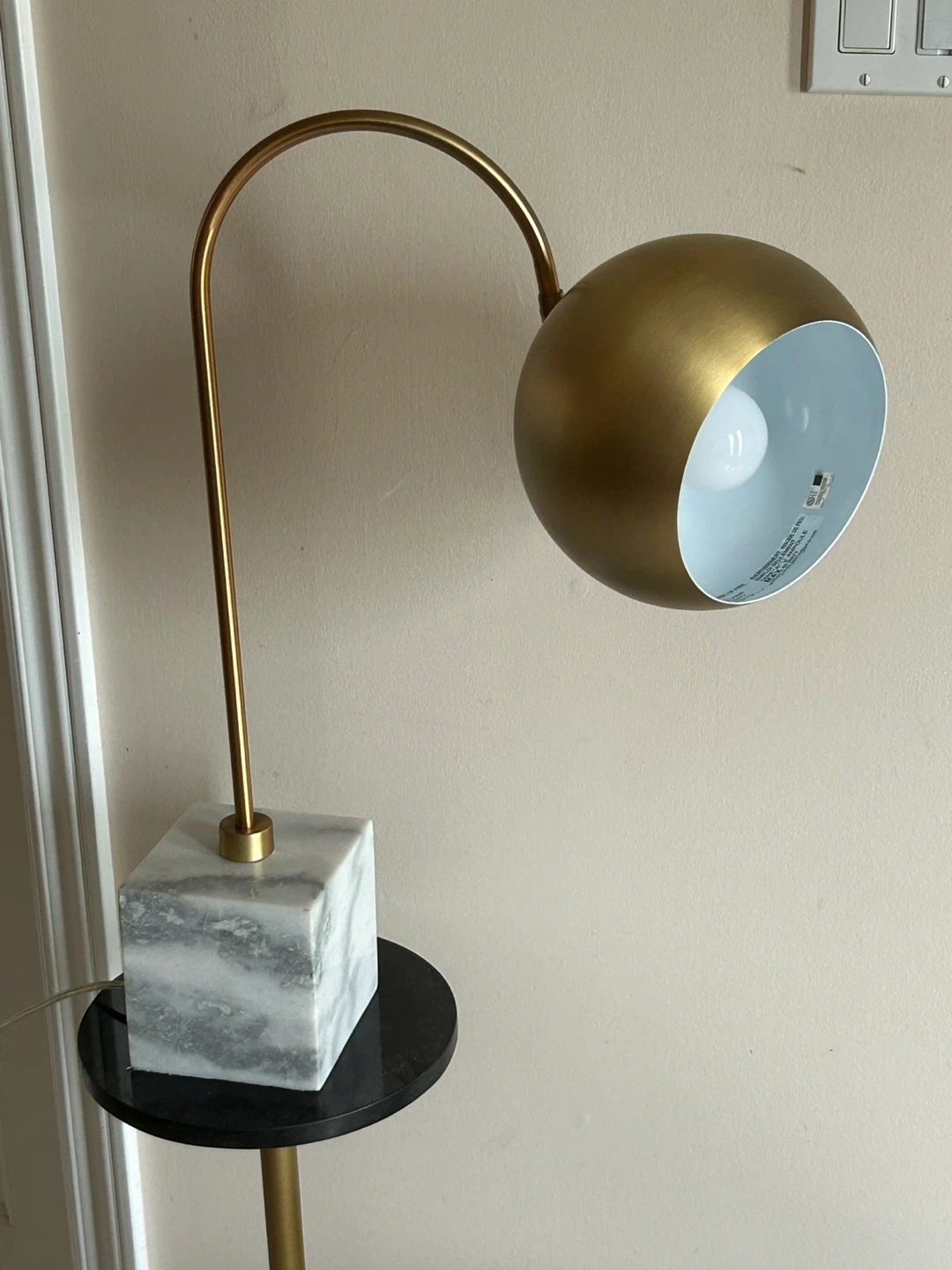 Brass Arc tall  Lamp with Marble Base - photo 4