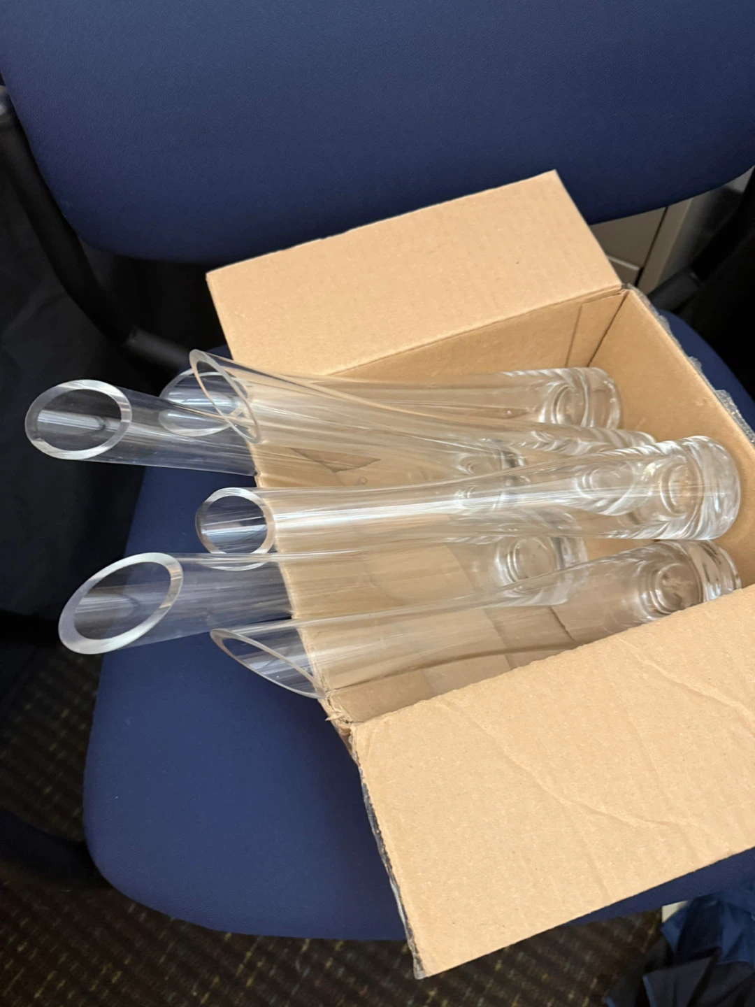 Clear Glass Bud Vases - Set of 6
