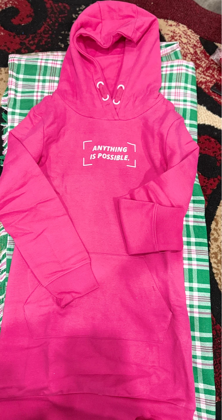 Pink Hoodie with "Anything Is Possible" Graphic