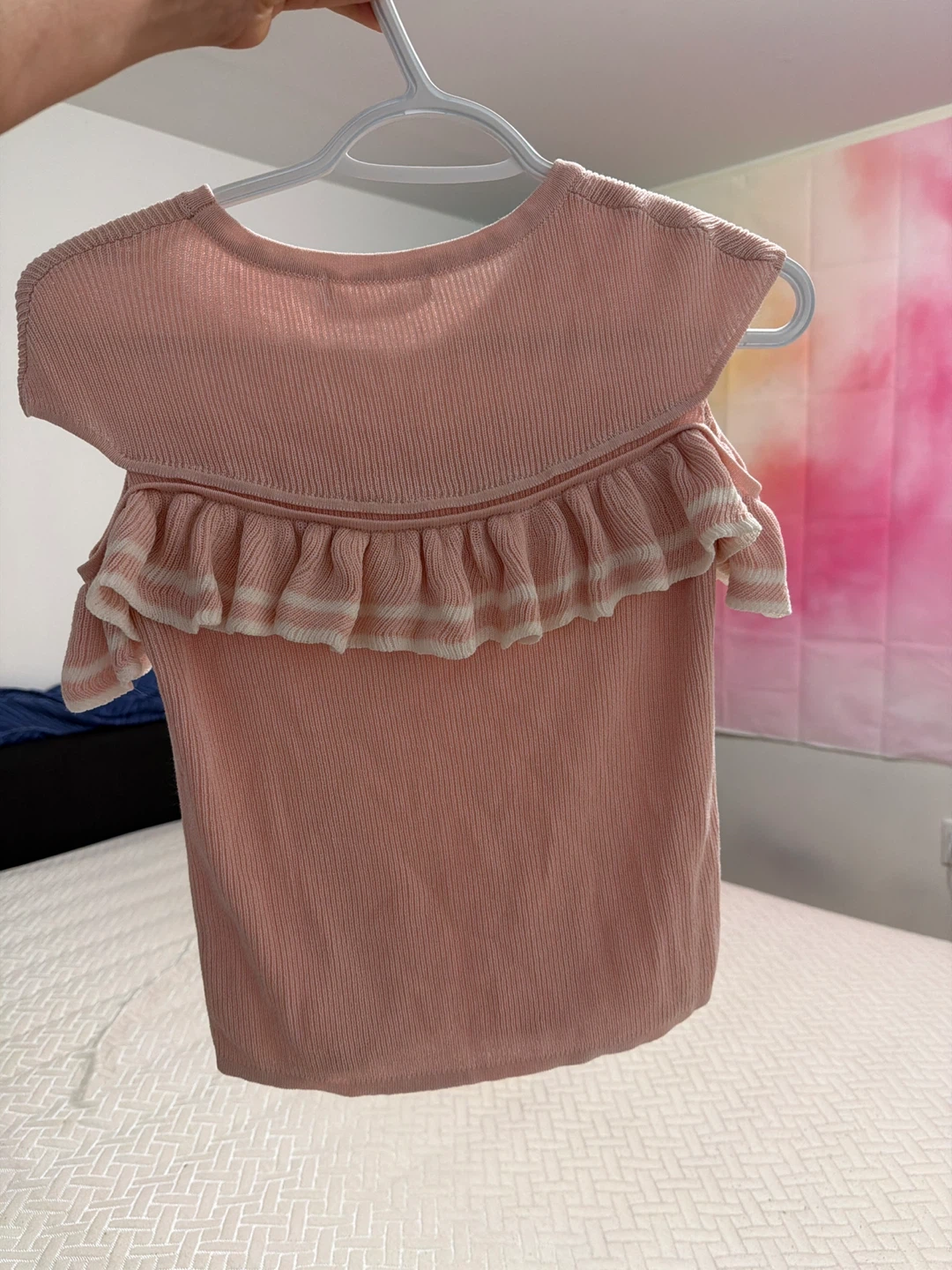 Pink Cold Shoulder Ruffle Top - bysugar - photo 2