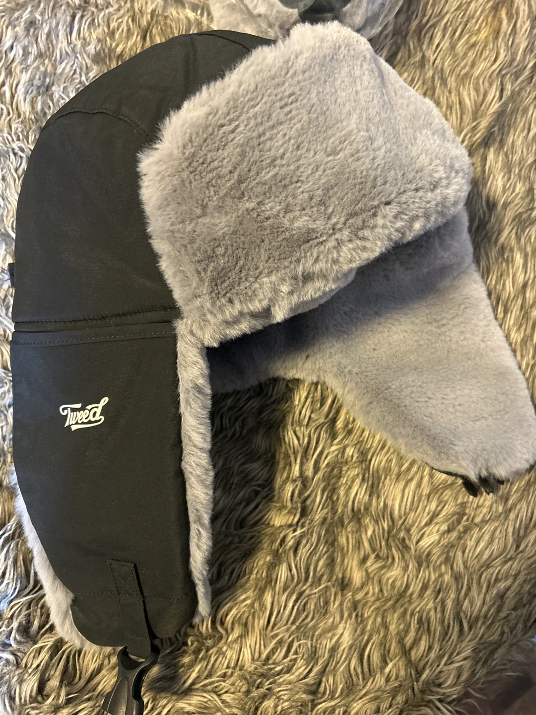 Trapper Hat Black Tweed