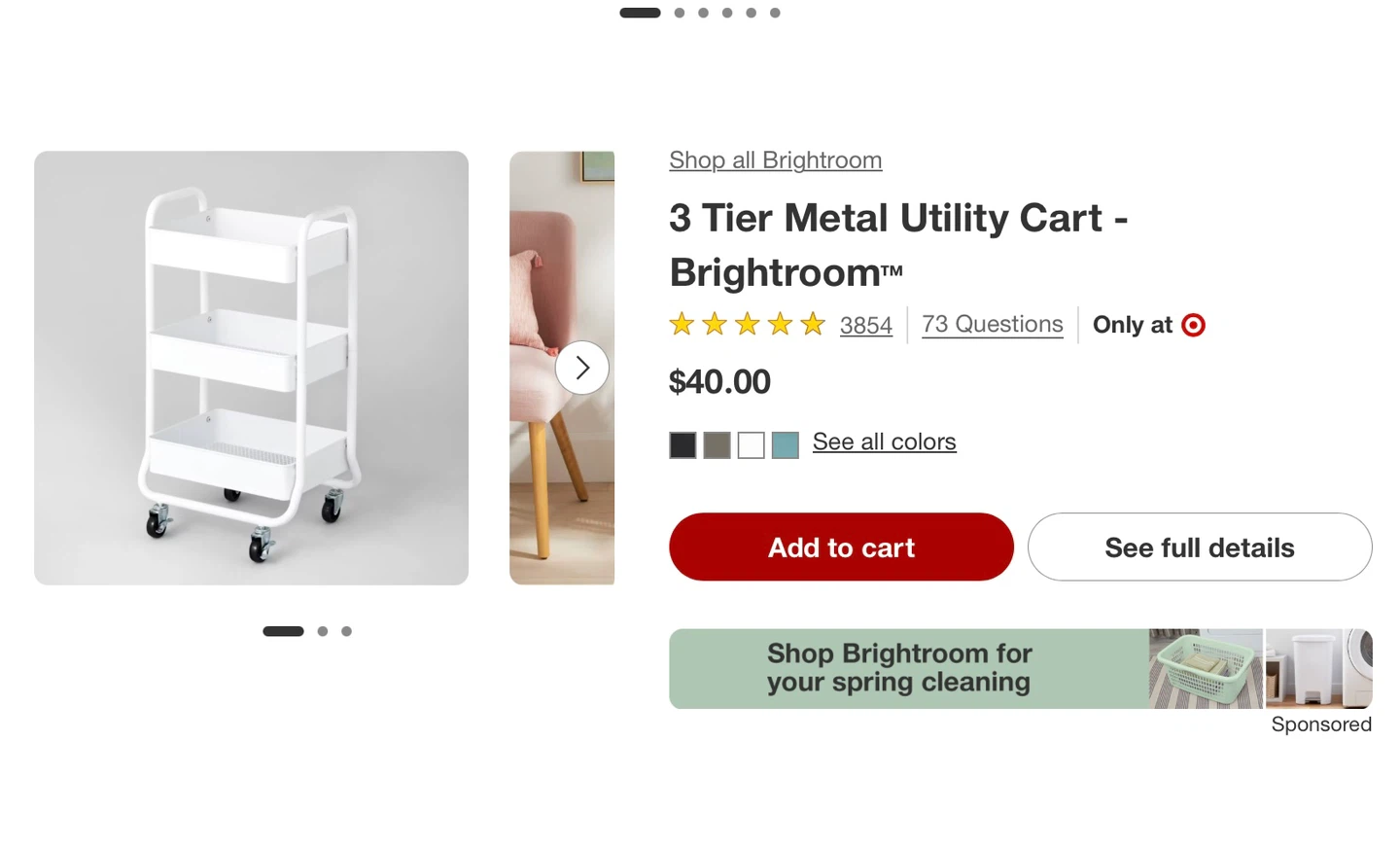 Brightroom 3 Tier Metal Utility Cart