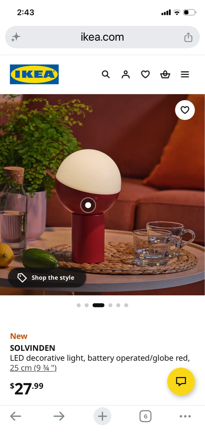 IKEA SOLVINDEN LED Decorative Light - Globe Red 25 cm - photo 4