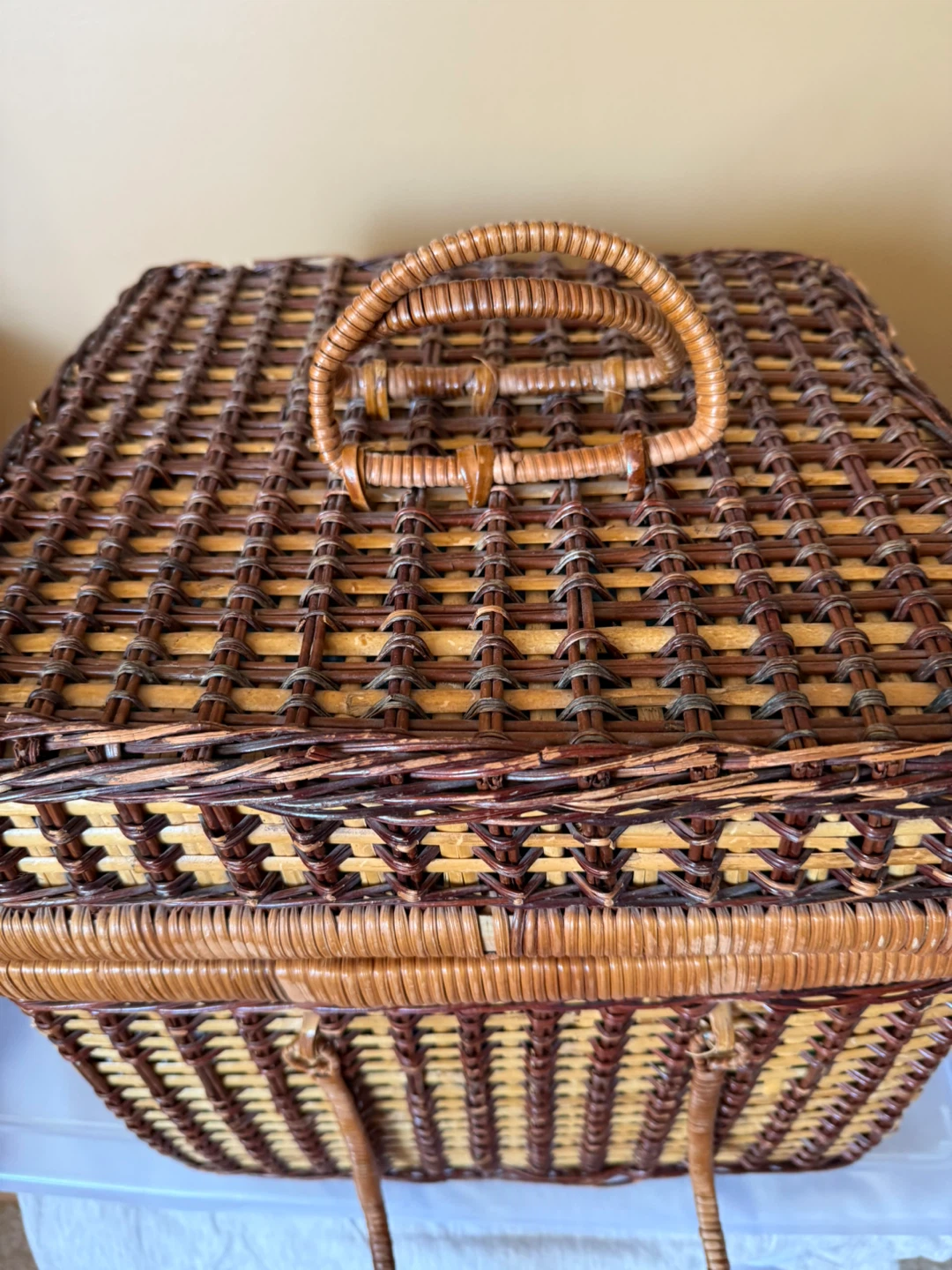 Wicker Picnic Basket with Assorted Picnicware