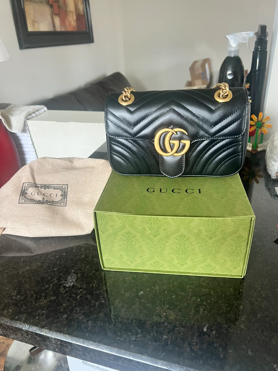 Gucci Marmont Mini Bag Black Leather