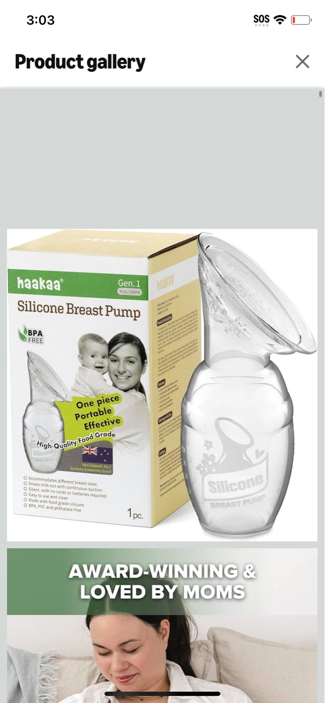 haakaa Manual Silicone Breast Pump Gen. 1 - 4oz/100ml