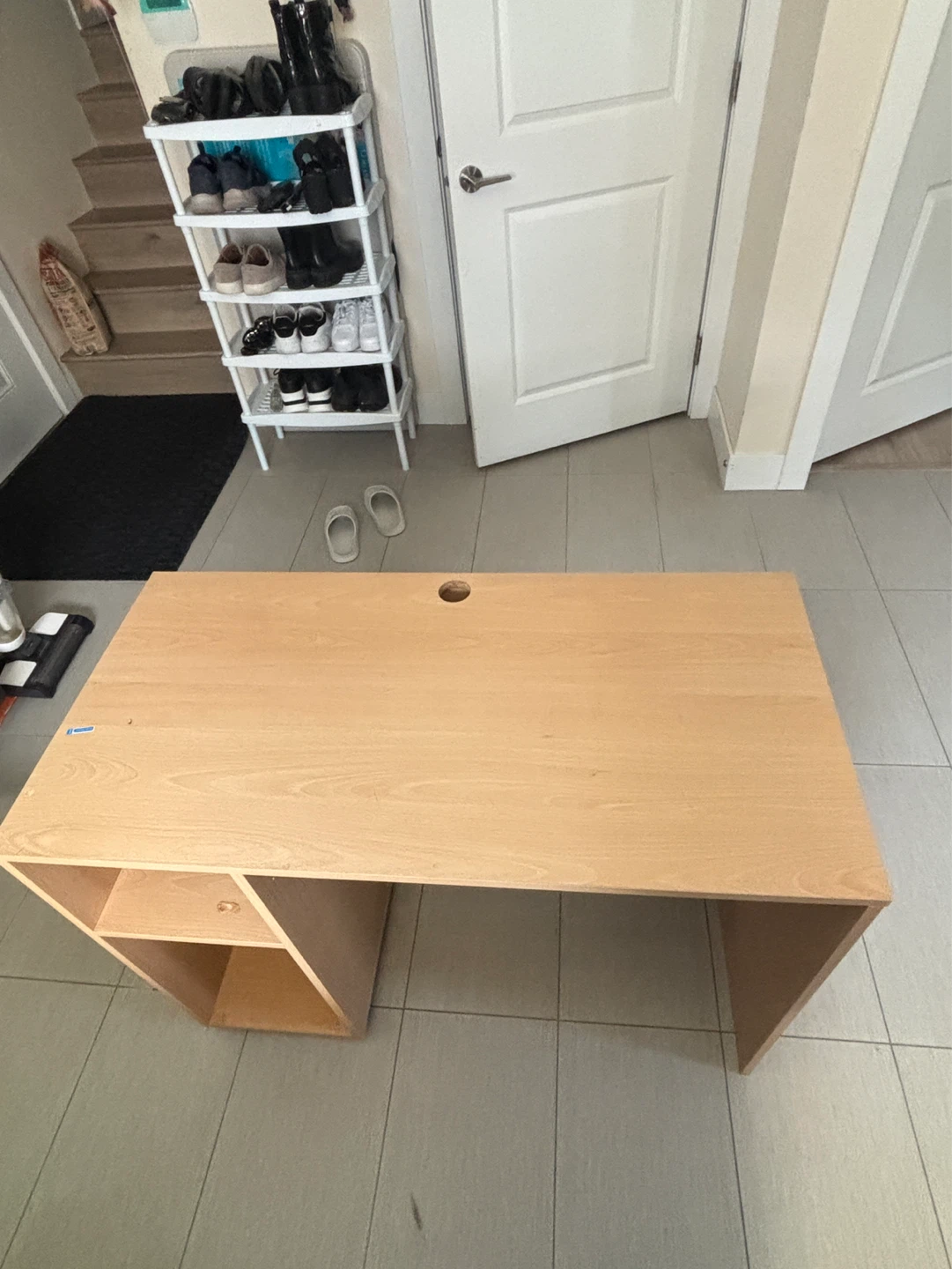 Wooden Desk with Shelving