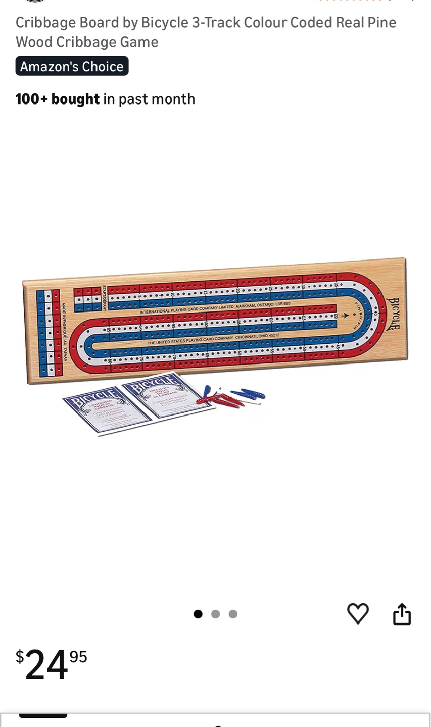 NEW CRIBBAGE BOARD GAME SET