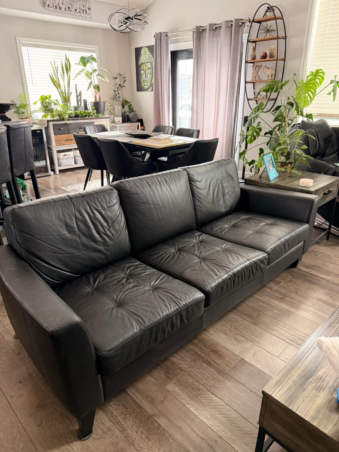 Leather sofa and love seat
