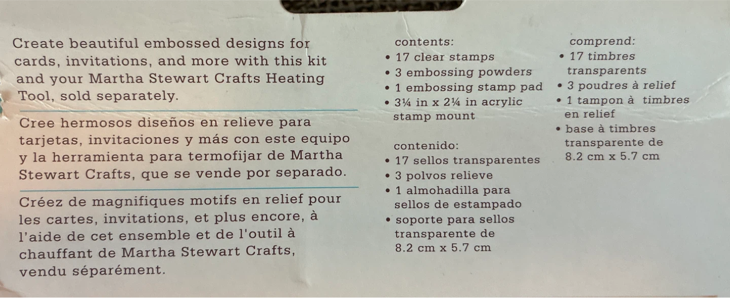 New Martha Stewart Heat Embossing Kit with Stamps and Powders - photo 2