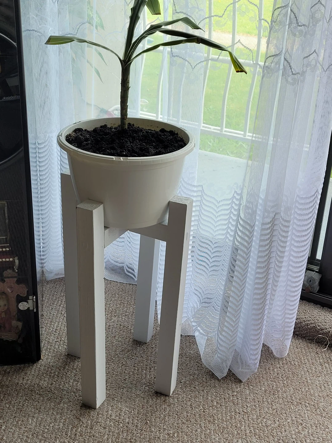 White Wooden Plant Stand