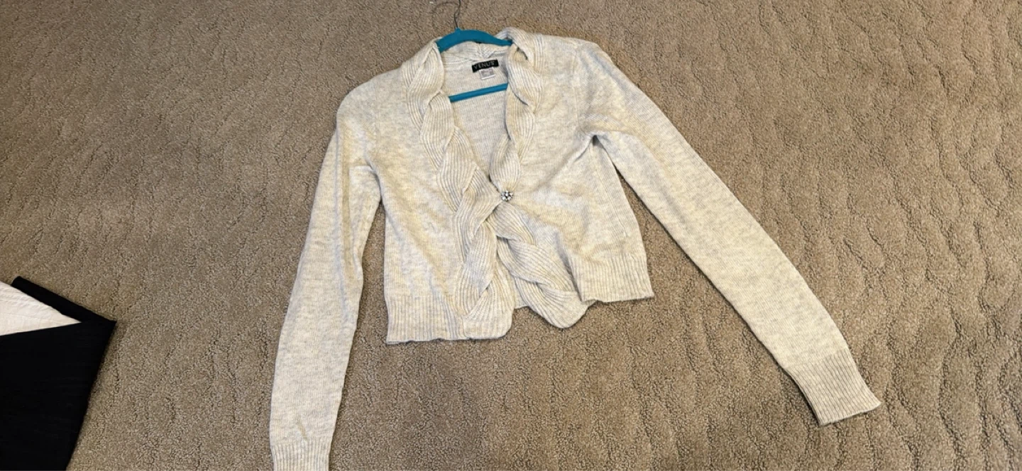 Venus Women's Light Grey Cardigan with Embellishment - photo 2