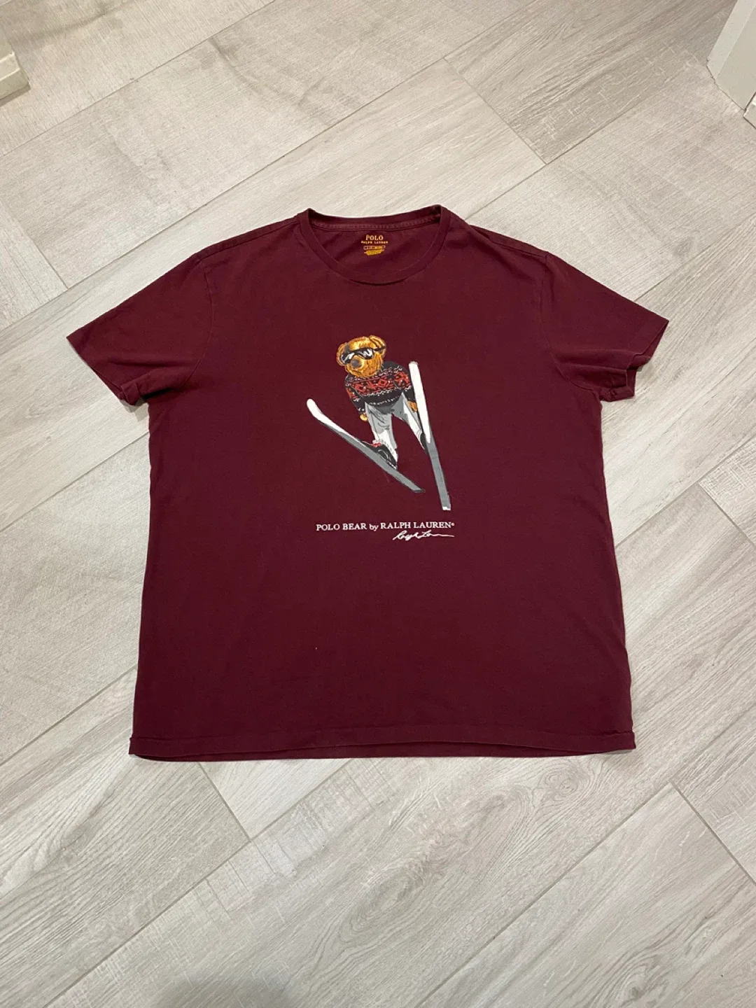 Polo Ralph Lauren T-Shirt with Skiing Bear Graphic
