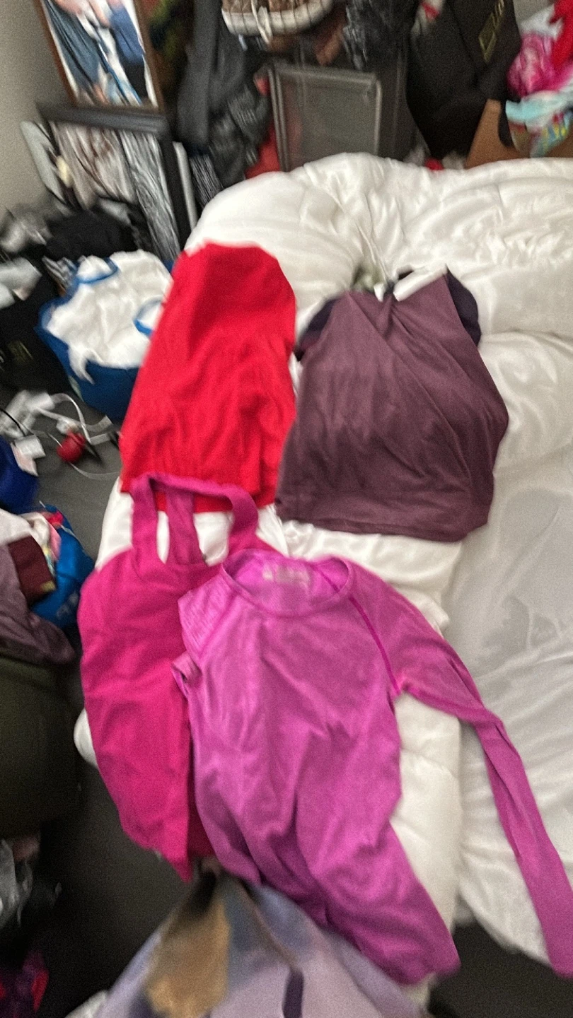$10 each Lululemon Victoriapink, red, and purple