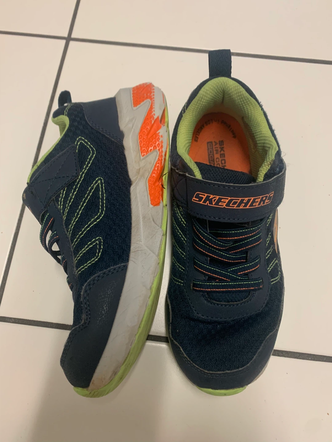 Skechers Kids' Navy Blue & Orange Light-Up Sneakers