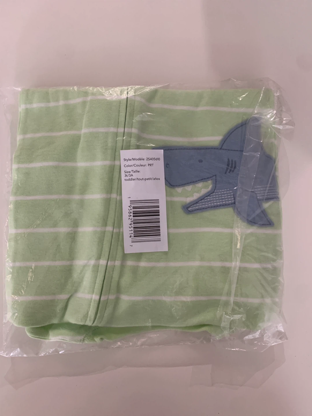 Carters Pajamas Stripe Shark Size 3T