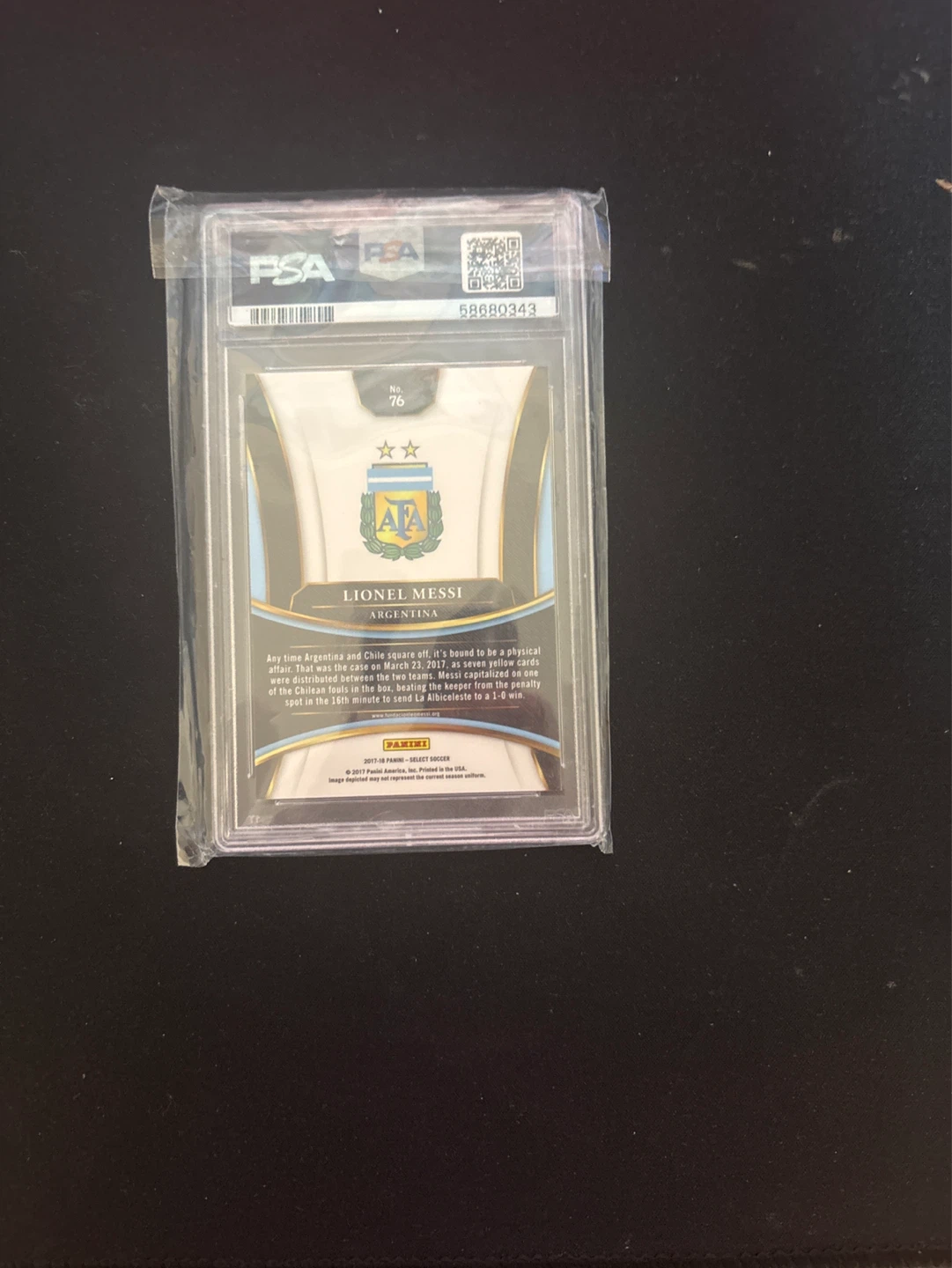 2017 Panini Select Lionel Messi PSA Graded Soccer Card - photo 2