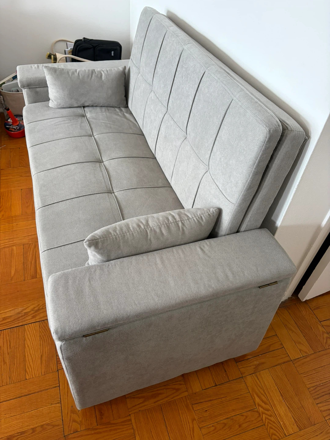 Gray Love Seat Futon for sale - like new - photo 2