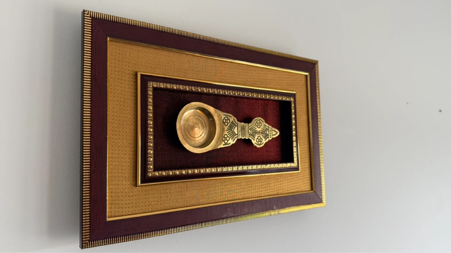 Framed Brass Decorative Item