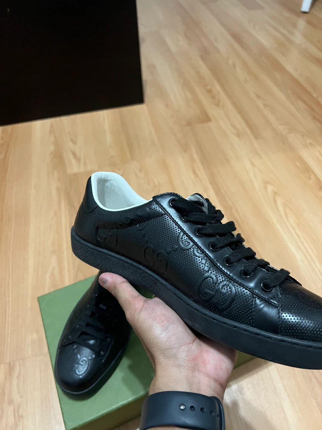 Gucci Black Leather Sneakers - photo 5