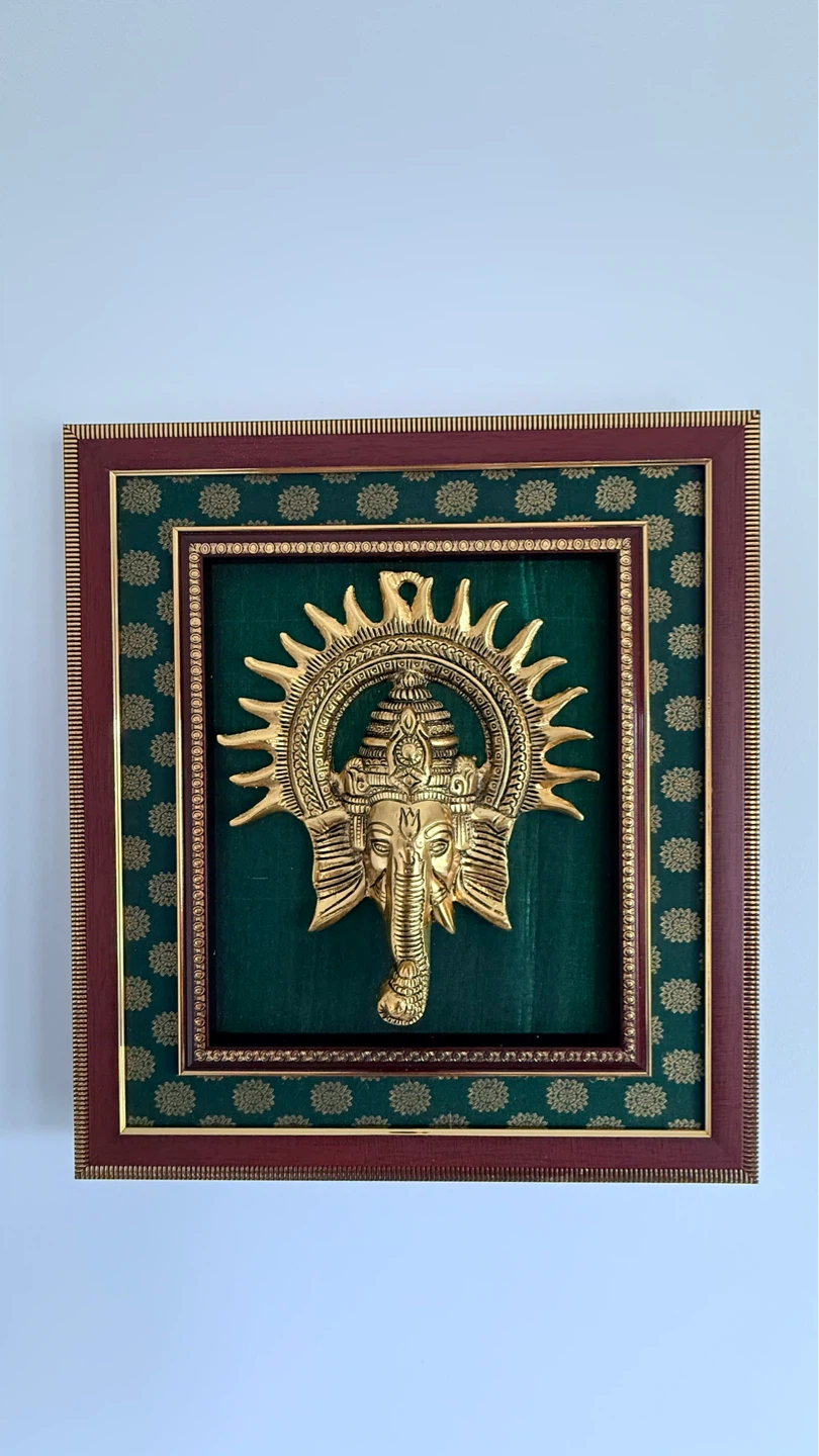 Framed Brass Ganesha Wall Art - photo 3