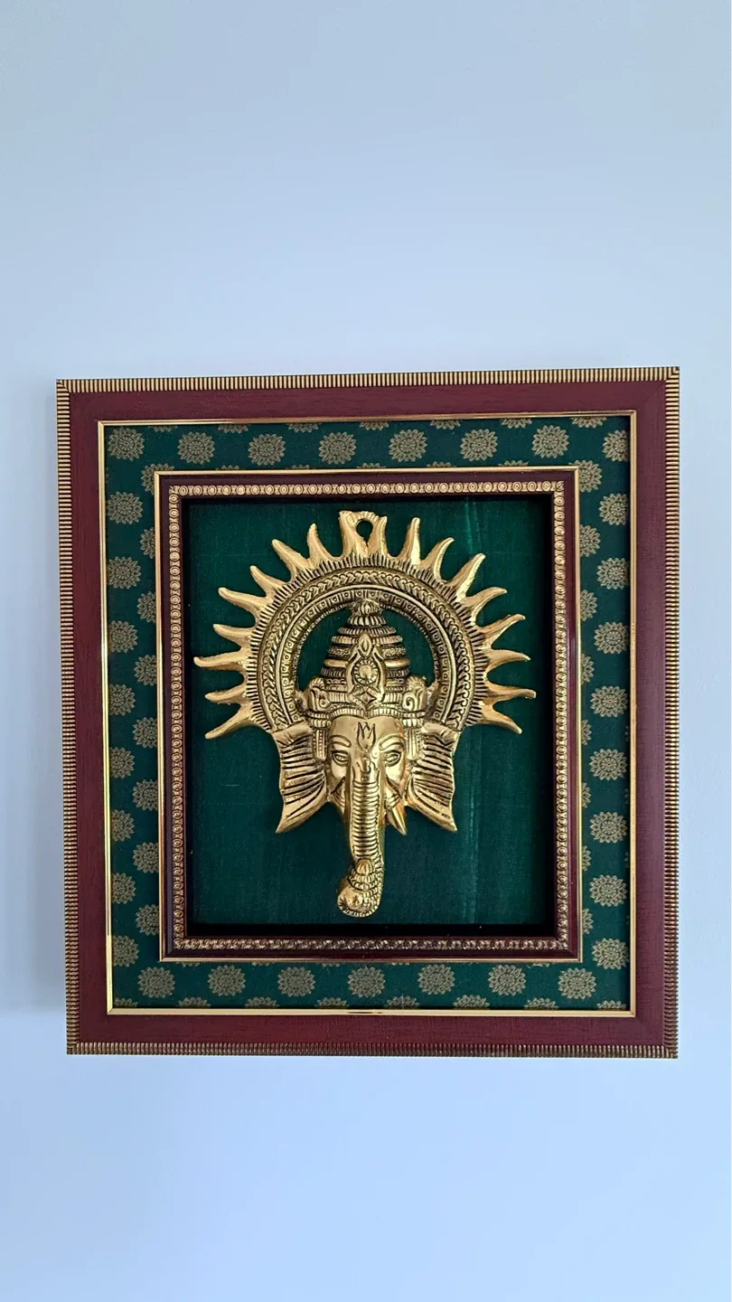 Framed Brass Ganesha Wall Art - photo 3