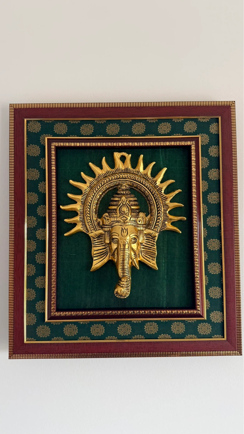 Framed Brass Ganesha Wall Art - photo 2