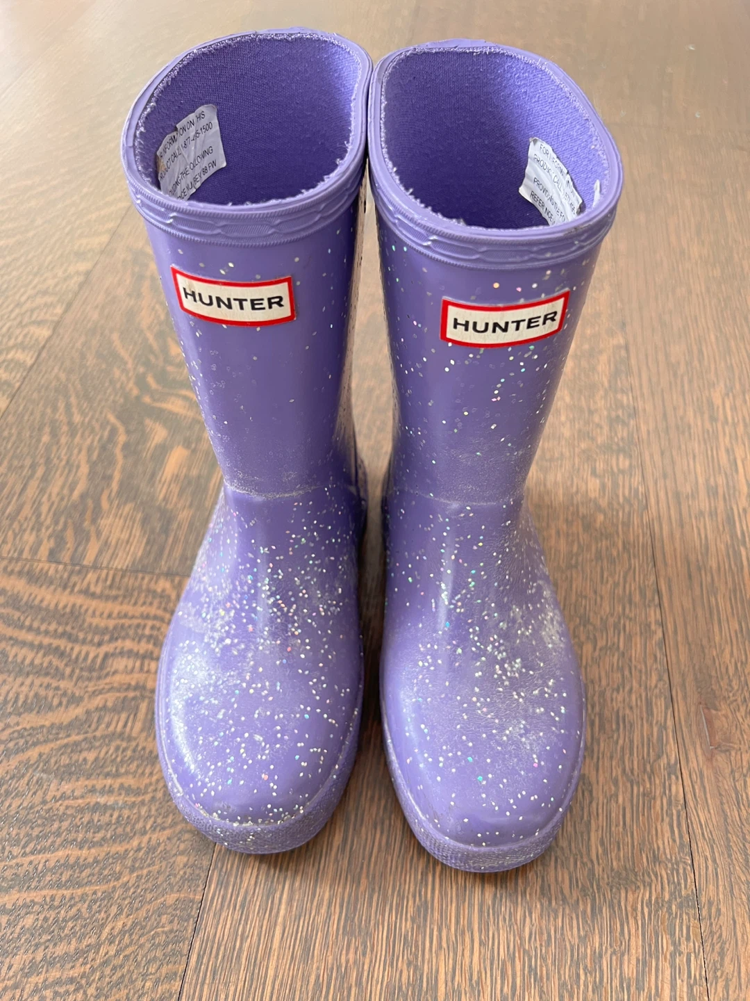 Hunter Kids Glitter Rain Boots Purple Size UK 11