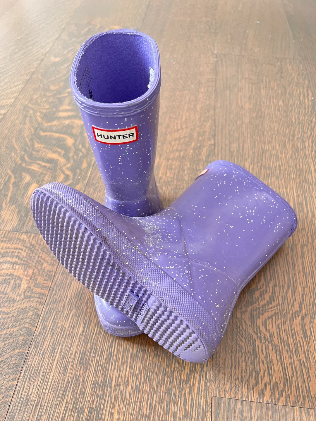 Hunter Kids Glitter Rain Boots Purple Size UK 11 - photo 2