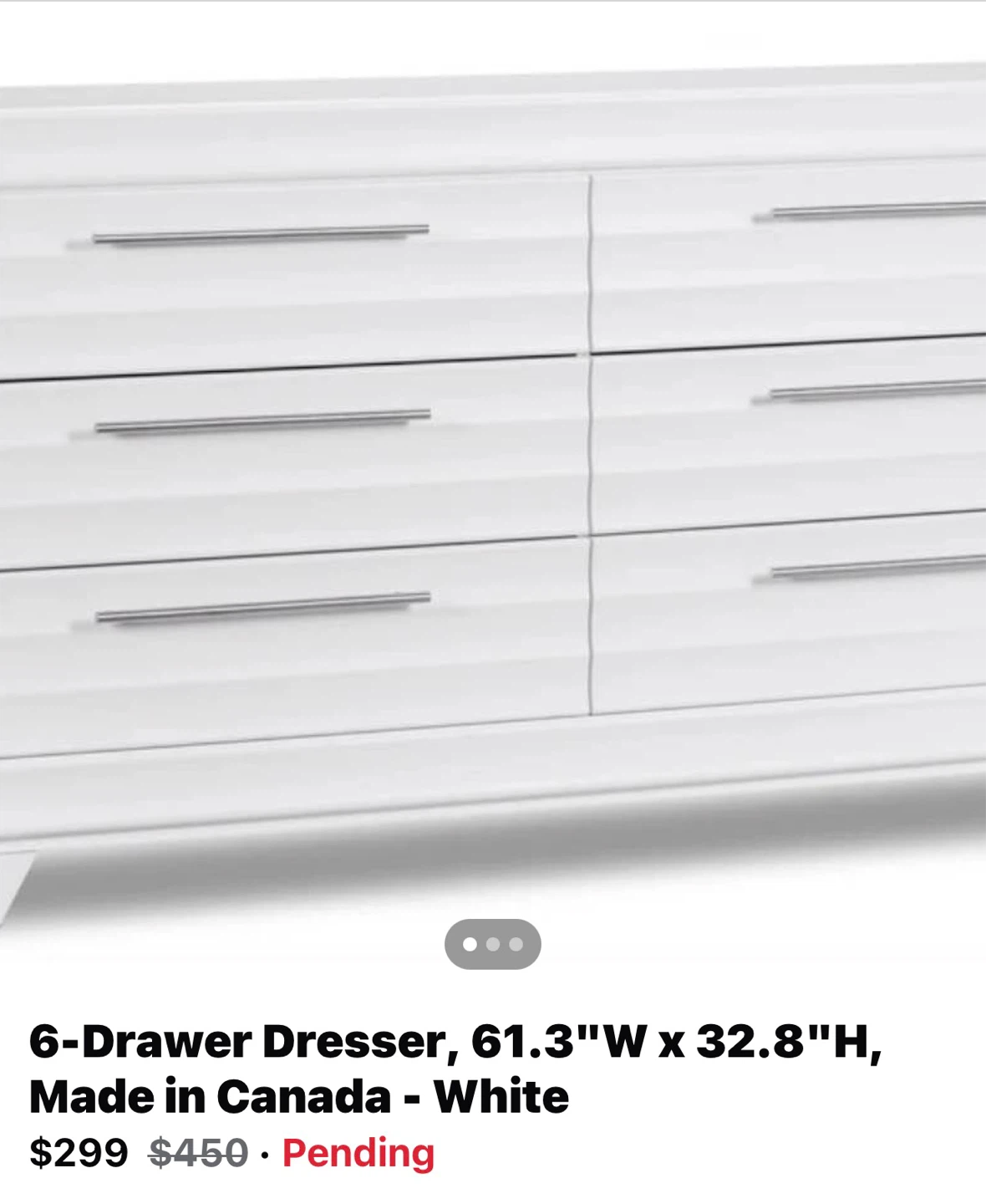 6-Drawer Dresser - White