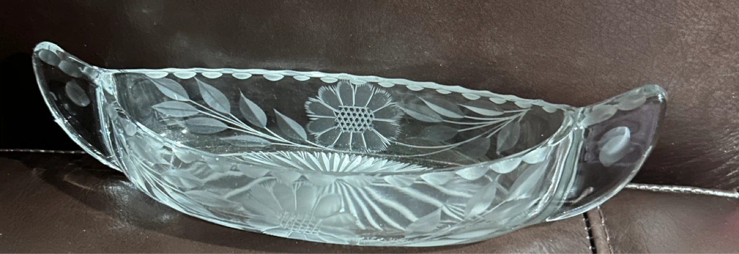 W.J. Hughes Corn Flower Canoe Shaped Relish Dish - photo 2