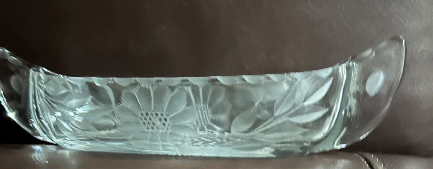 W.J. Hughes Corn Flower Canoe Shaped Relish Dish