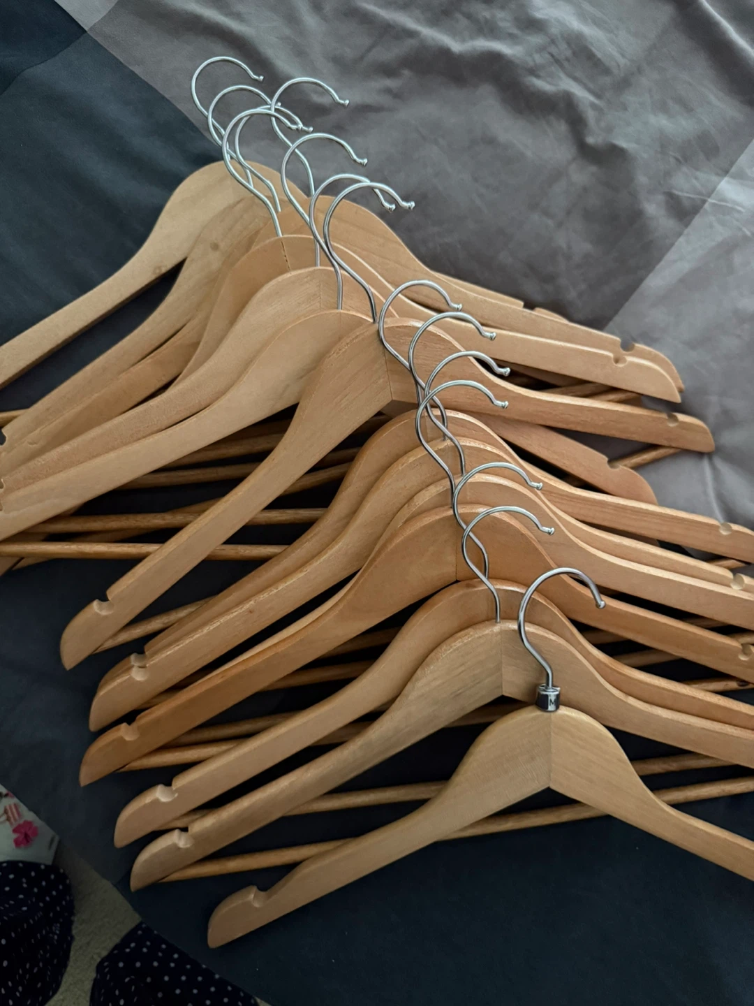 Set of 15 Wooden Clothes Hangers