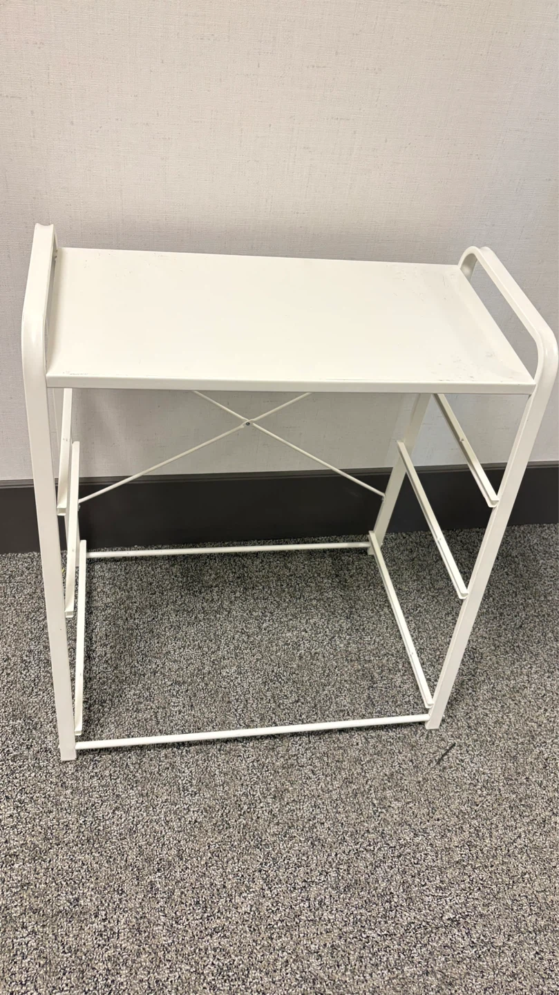 White Metal Shelf Unit - photo 2